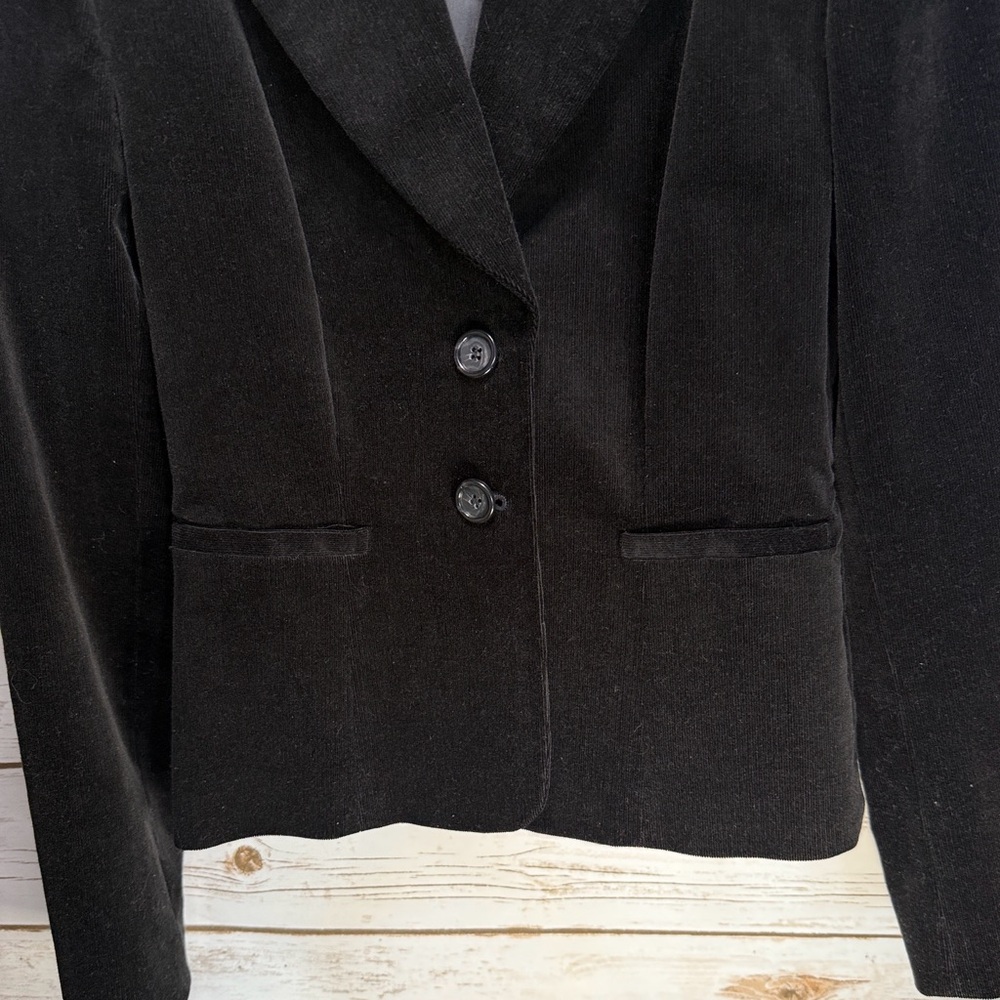 ANTONIO MELANI Jacket Blazer Classic Black Soft Corduroy Velvet  Vintage Y2K - Picture 4 of 9